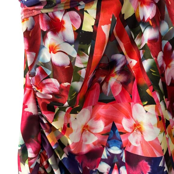 Swimsuits for All Shore Line Multicolor Floral Backles Neck Strap Swim Dress 18 - Picture 7 of 7